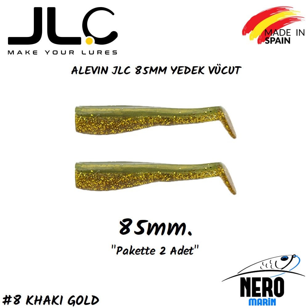 JLC Alevin Silikon Balık 85mm Yedek Vücut 2'li Paket #8 Khaki Gold