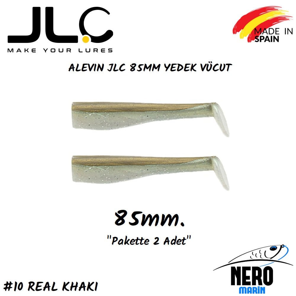 JLC Alevin Silikon Balık 85mm Yedek Vücut 2'li Paket #10 Real Khaki
