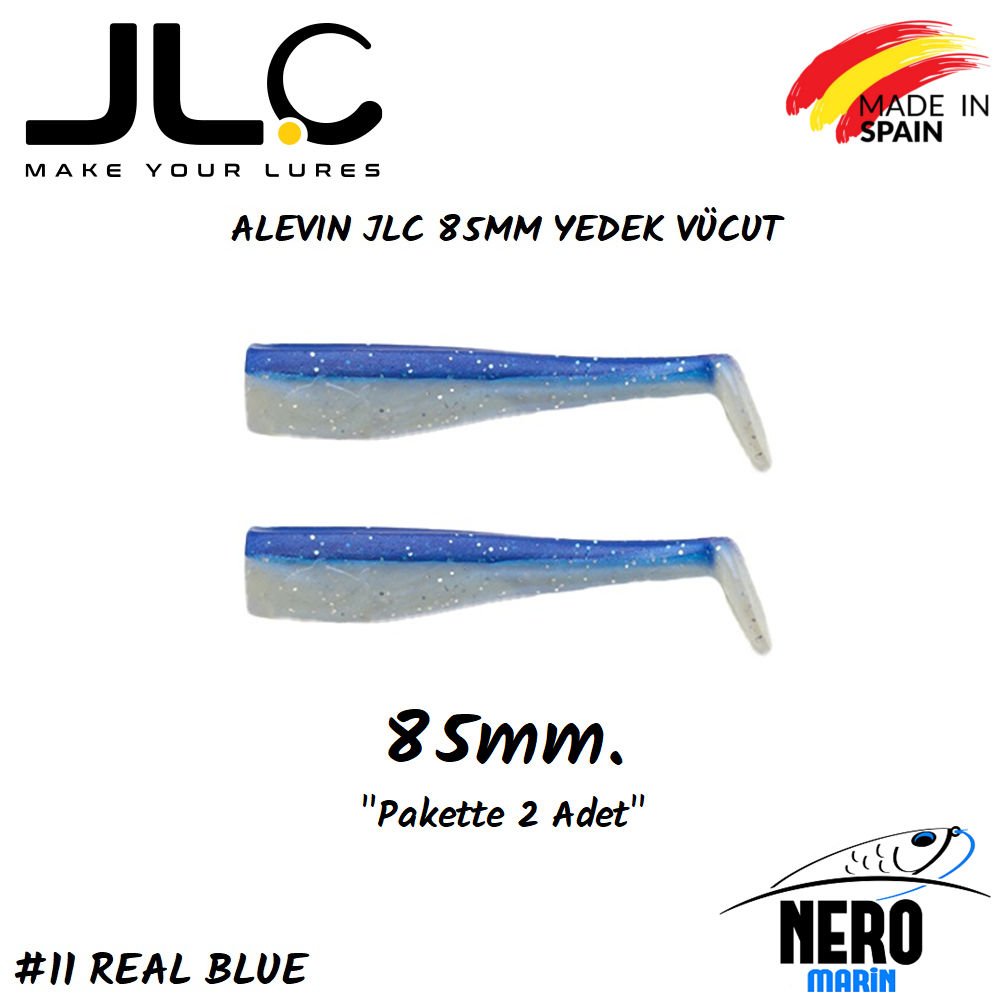 JLC Alevin Silikon Balık 85mm Yedek Vücut 2'li Paket #11 Real Blue