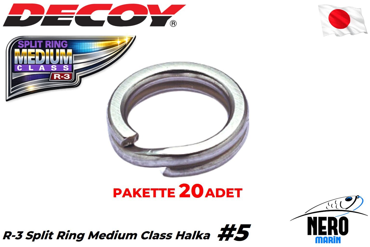 Decoy R-3  Split Ring Medium Class Halka #5 (15 Adet / Paket)