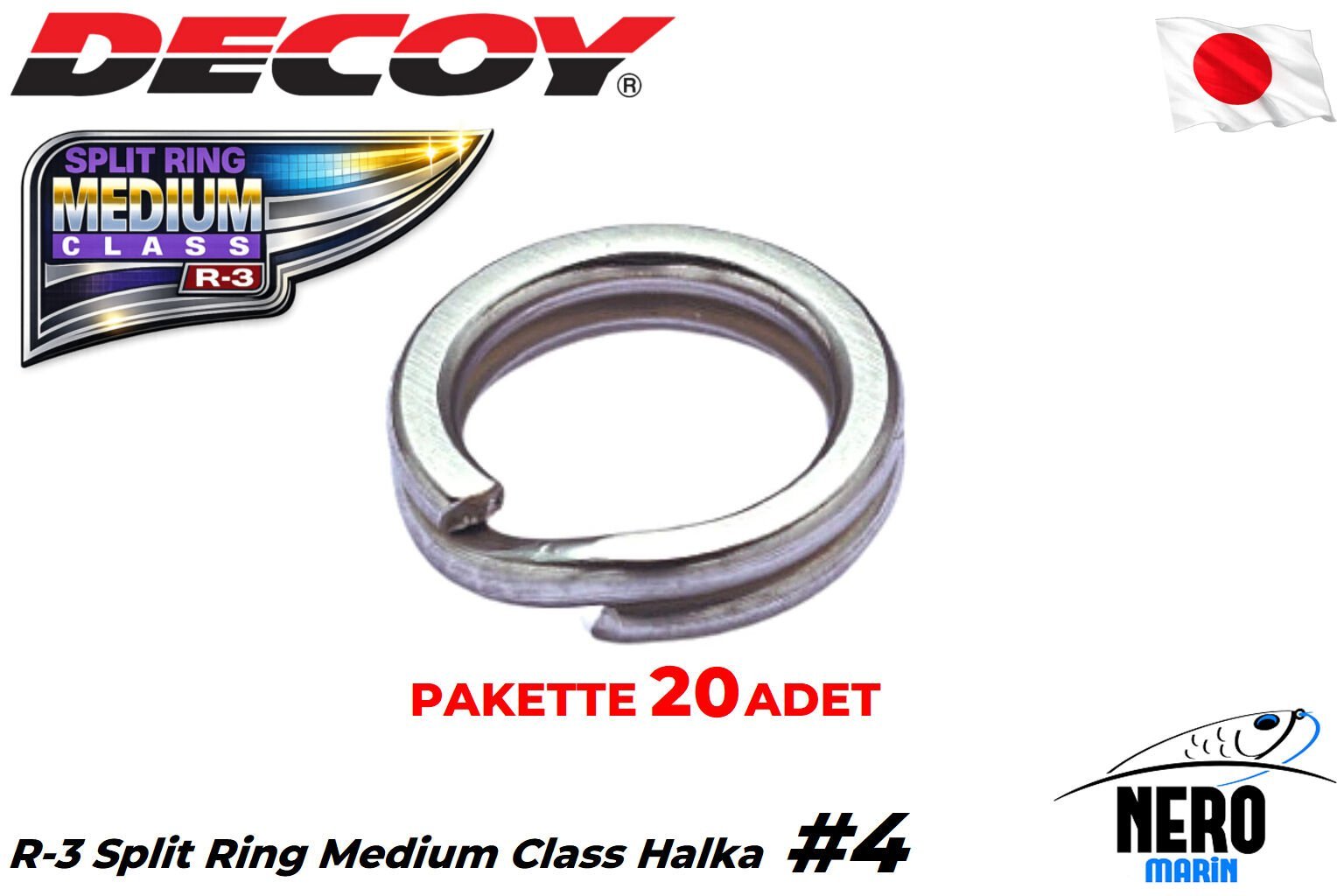 Decoy R-3  Split Ring Medium Class Halka #4 (15 Adet / Paket)
