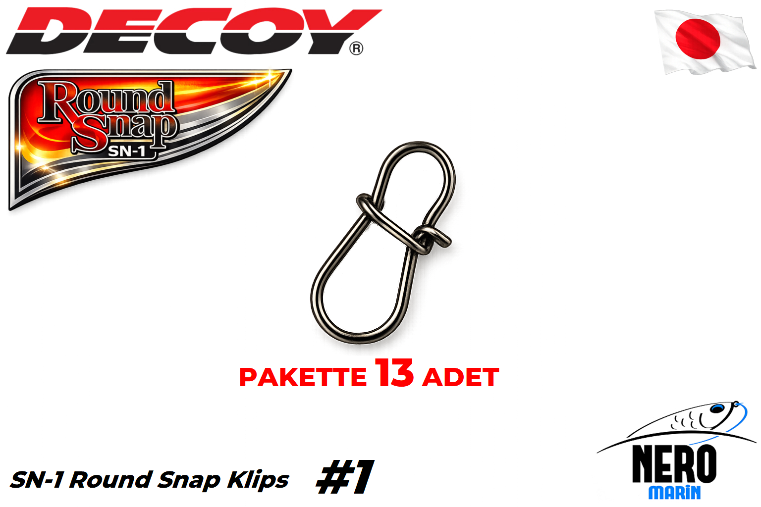 Decoy SN-1 Round Snap Klips #1 (13 Adet / Paket)