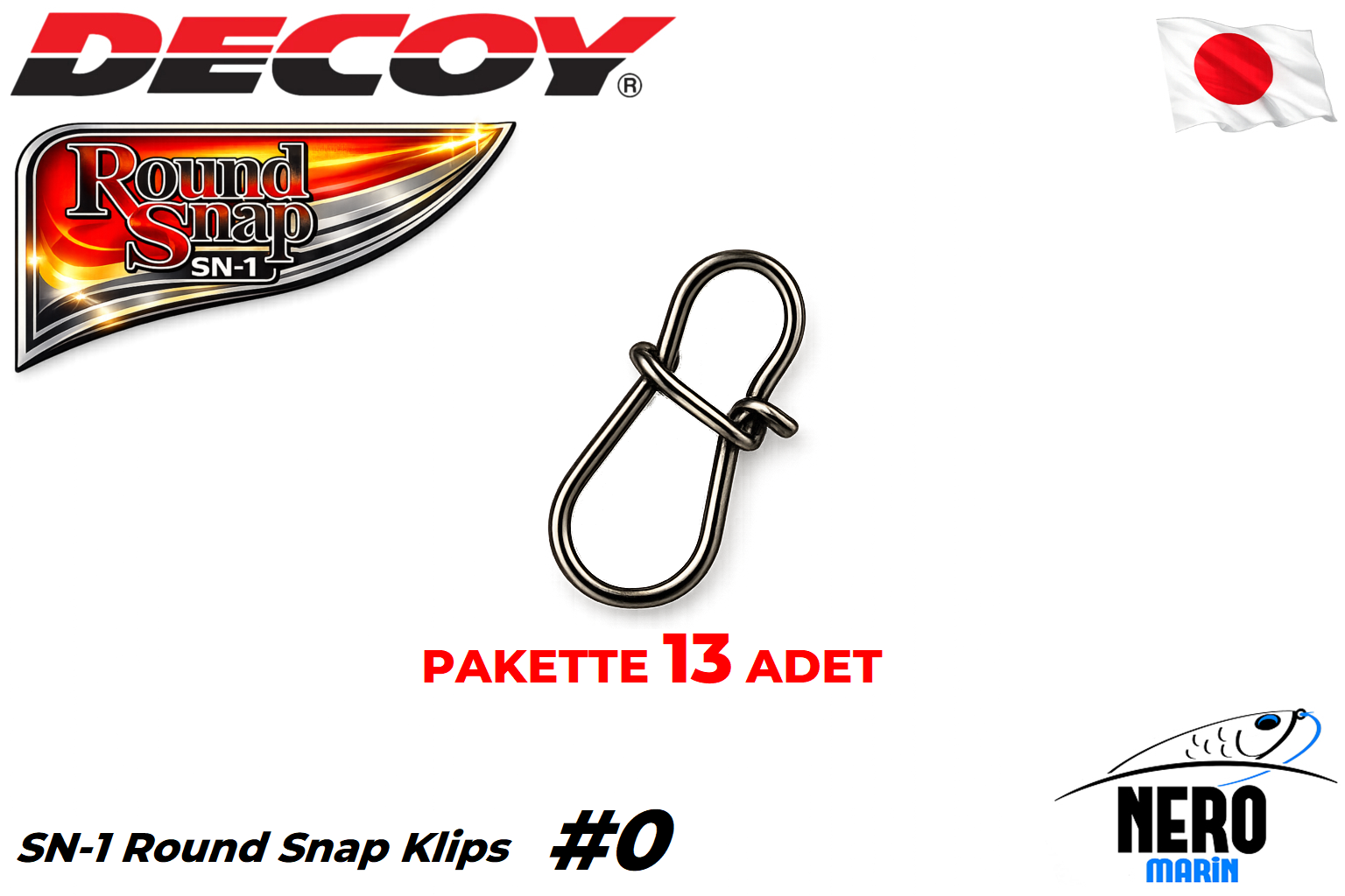 Decoy SN-1 Round Snap Klips #0 (13 Adet / Paket)