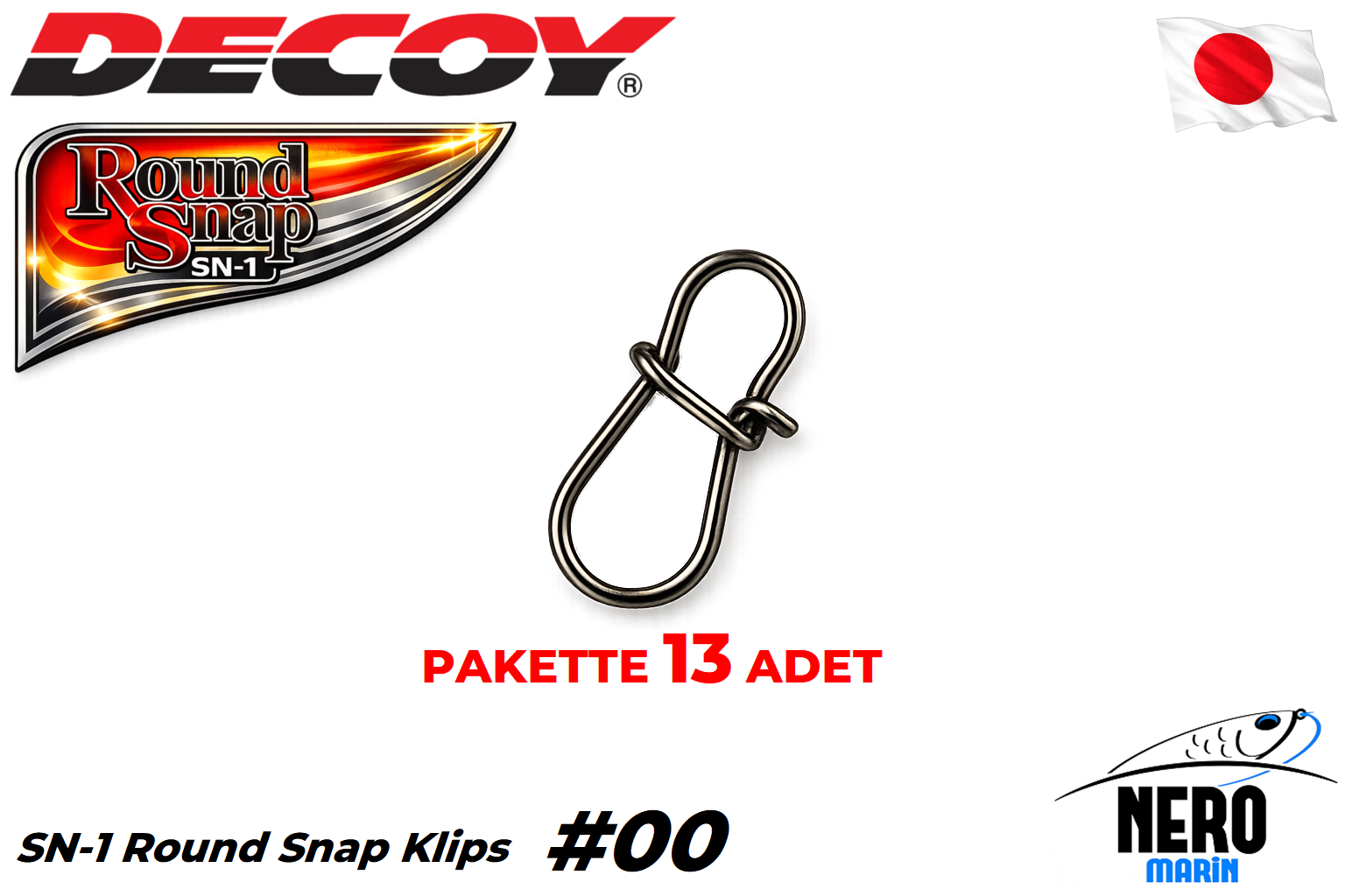 Decoy SN-1 Round Snap Klips #00 (13 Adet / Paket)