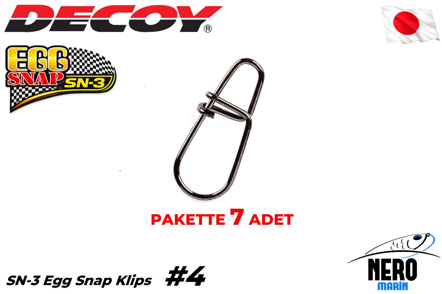 Decoy SN-3 Egg Snap Klips #4 (7 Adet / Paket)
