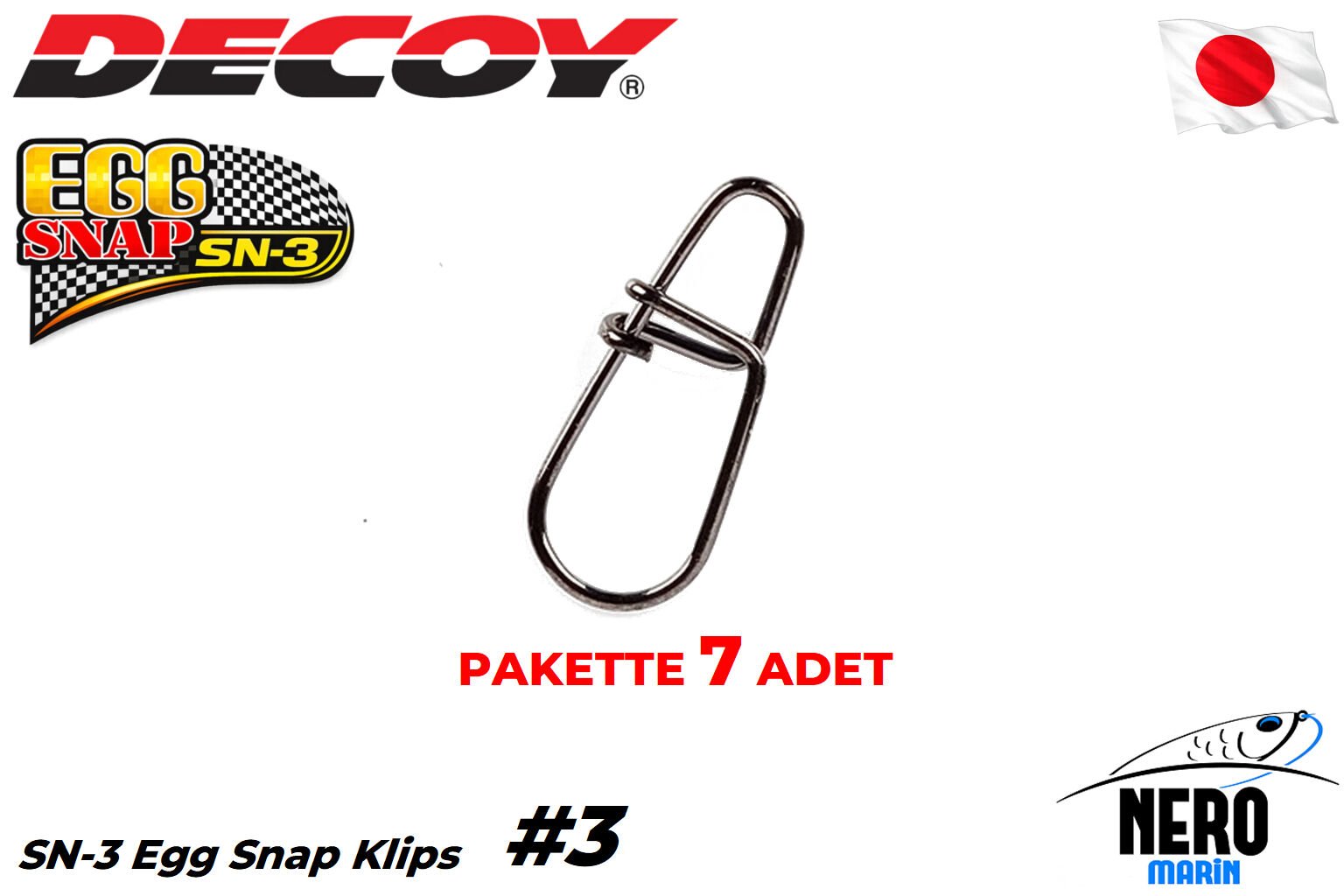 Decoy SN-3 Egg Snap Klips #3 (7 Adet / Paket)