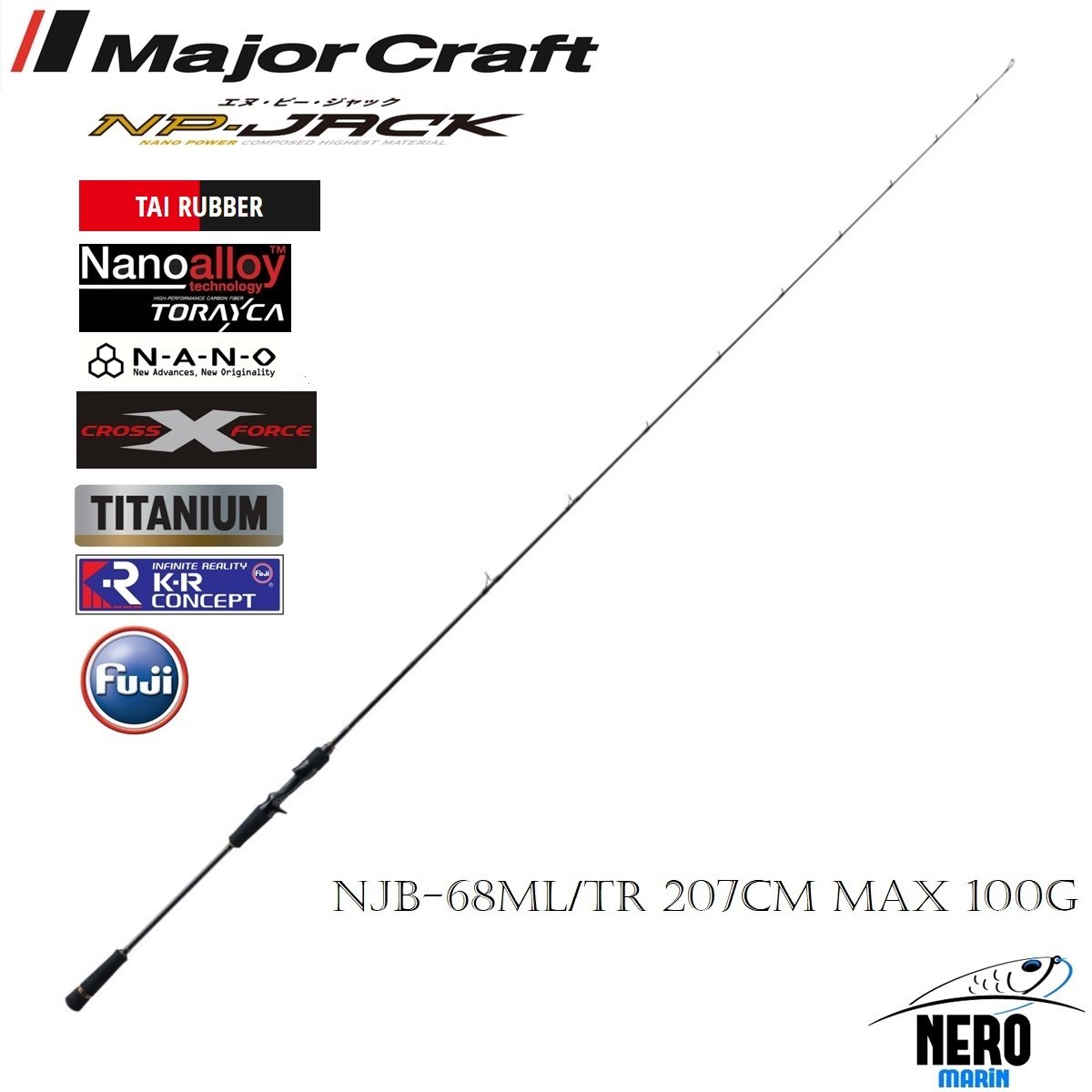 MC NP-Jack NJB-68ML/TR Tai Rubber Kamış Tub. Uç. 207cm Max 100g