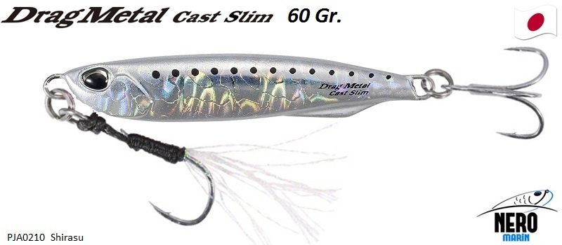 Drag Metal Cast Slim Jig 60gr. PJA0210 / Shirasu