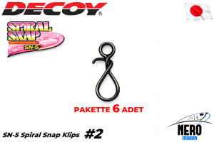 Decoy SN-5 Spiral Snap Klips #1 14Lb. (6 Adet / Paket)