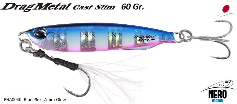 Duo Drag Metal Cast Slim Jig 60gr. PHA0040 / Blue Pink Zebra Glow