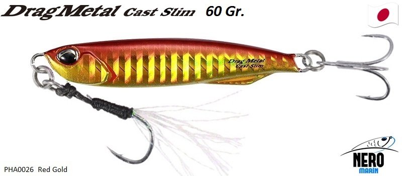 Drag Metal Cast Slim Jig 60gr. PHA0026 / Red Gold