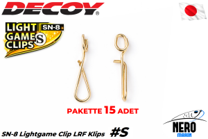 Decoy SN-8 Light Game Clip LRF Klips #S 8Lb. (15 Adet / Paket)