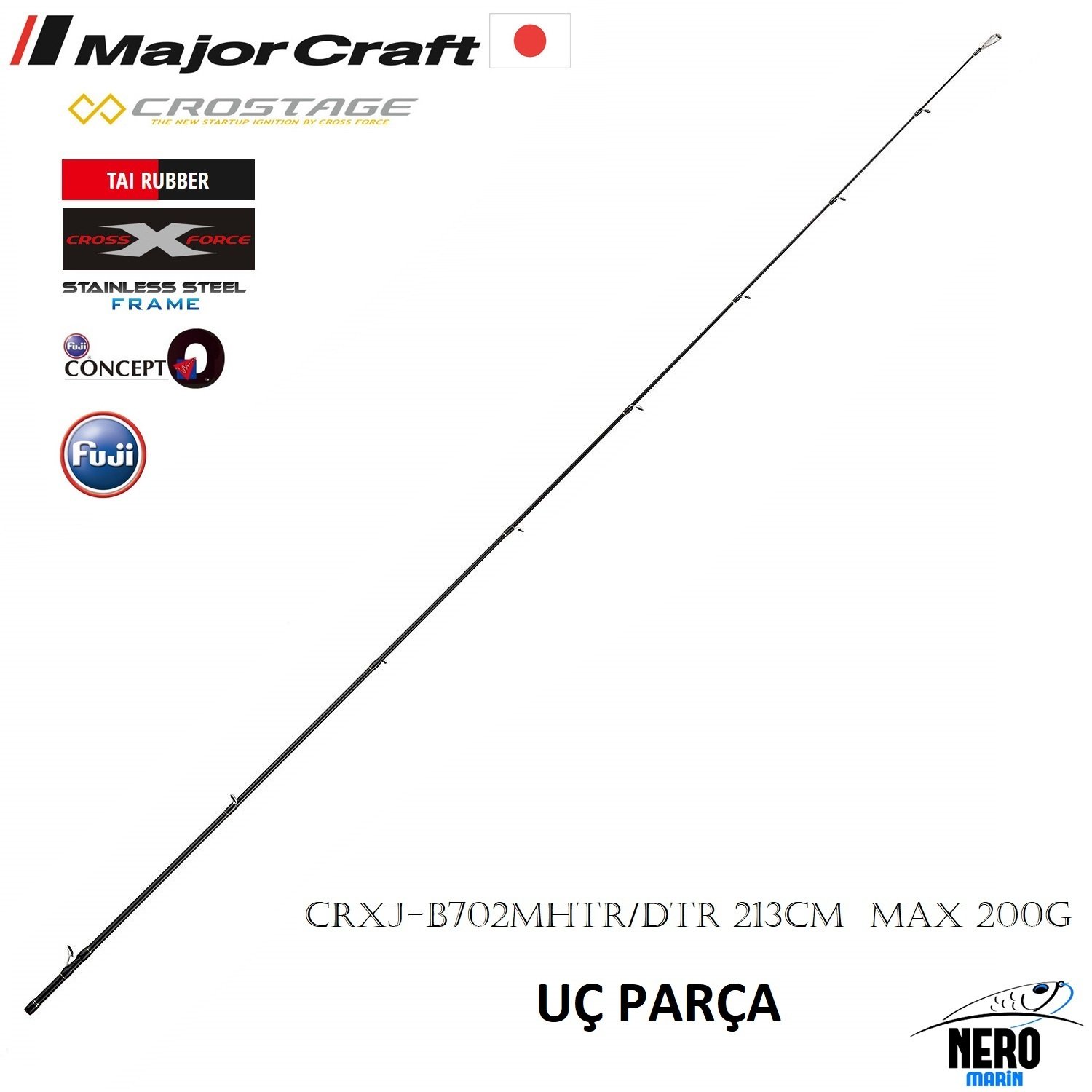 MC New Crostage CRXJ-B702MHTR/DTR Tai Rubber Kamış 213cm Max 200g Uç Parça