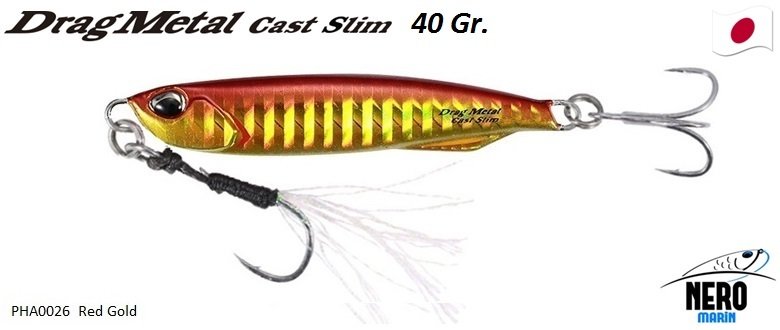 Drag Metal Cast Slim Jig 40gr. PHA0026 / Red Gold