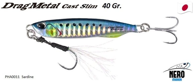 Drag Metal Cast Slim Jig 40gr. PHA0011 / Sardine