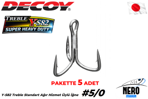 Decoy Y-S82 Treble Standart Ağır Hizmet Üçlü İğne Silver #5/0 (5 Adet / Paket)
