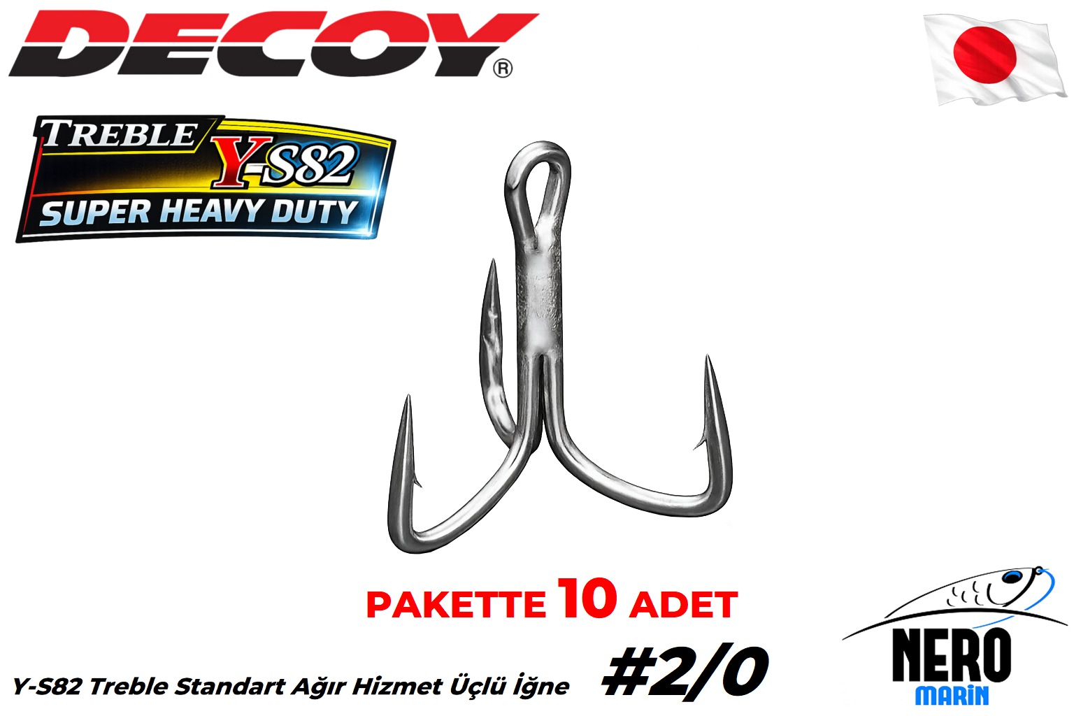 Decoy Y-S82 Treble Standart Üçlü İğne Silver #2/0 (10 Adet / Paket)