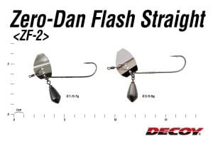 Decoy ZF-2S ZERO-DAN Flash Straight Ağırlıklı Kaşıklı Uzun Pala İğne NS Black #1/0-7g (1 Adet / Paket)