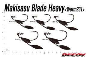 Decoy Worm231S Makisasu Blade Heavy Döner Kaşıklı Ağırlıklı İğne #5/0-28gr (2 Adet / Paket)