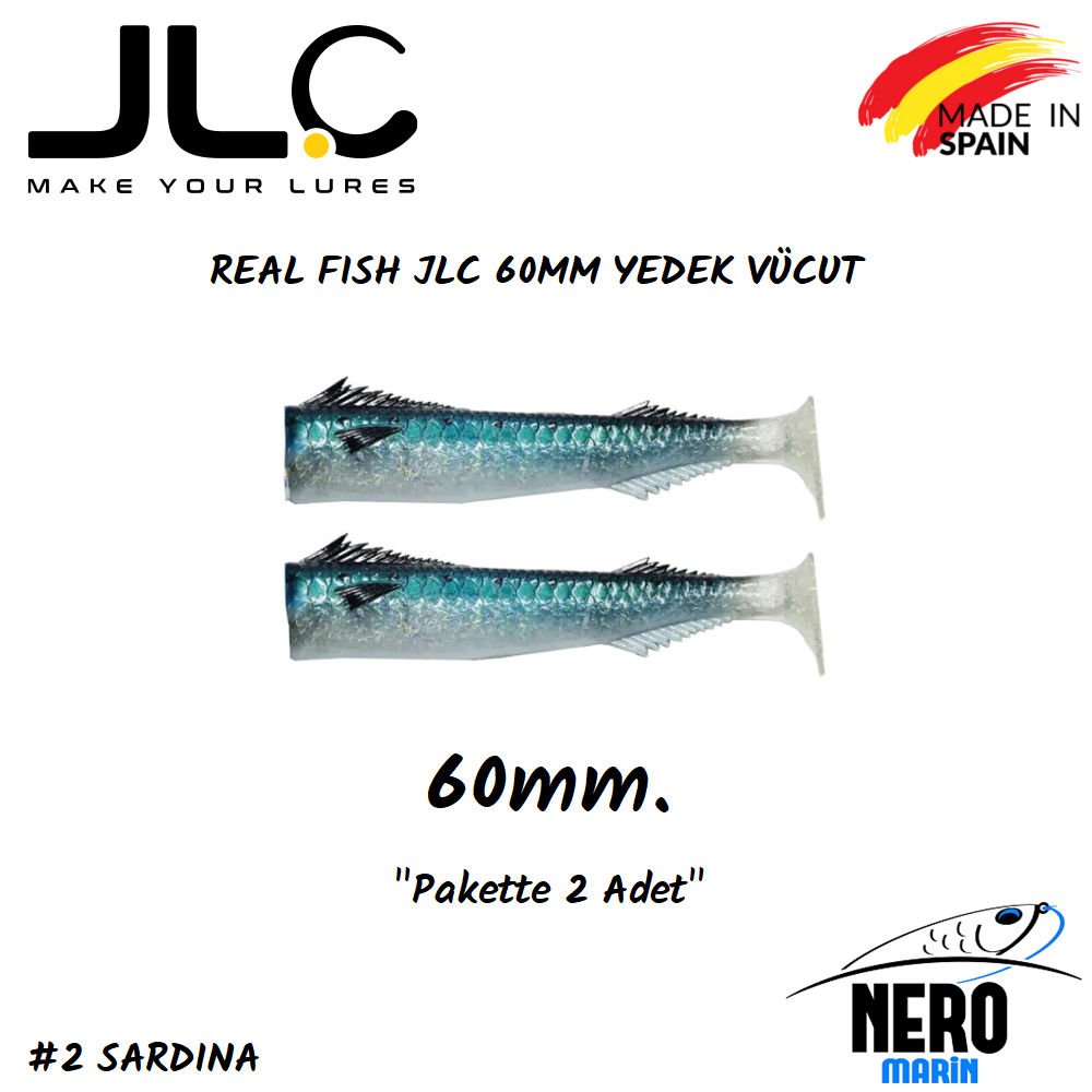 JLC Real Fish Yedek Vücut 60mm 2'li Paket #2 Sardina
