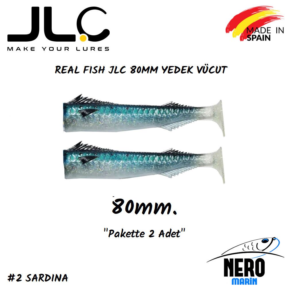 JLC Real Fish Yedek Vücut 80mm 2'li Paket #2 Sardina