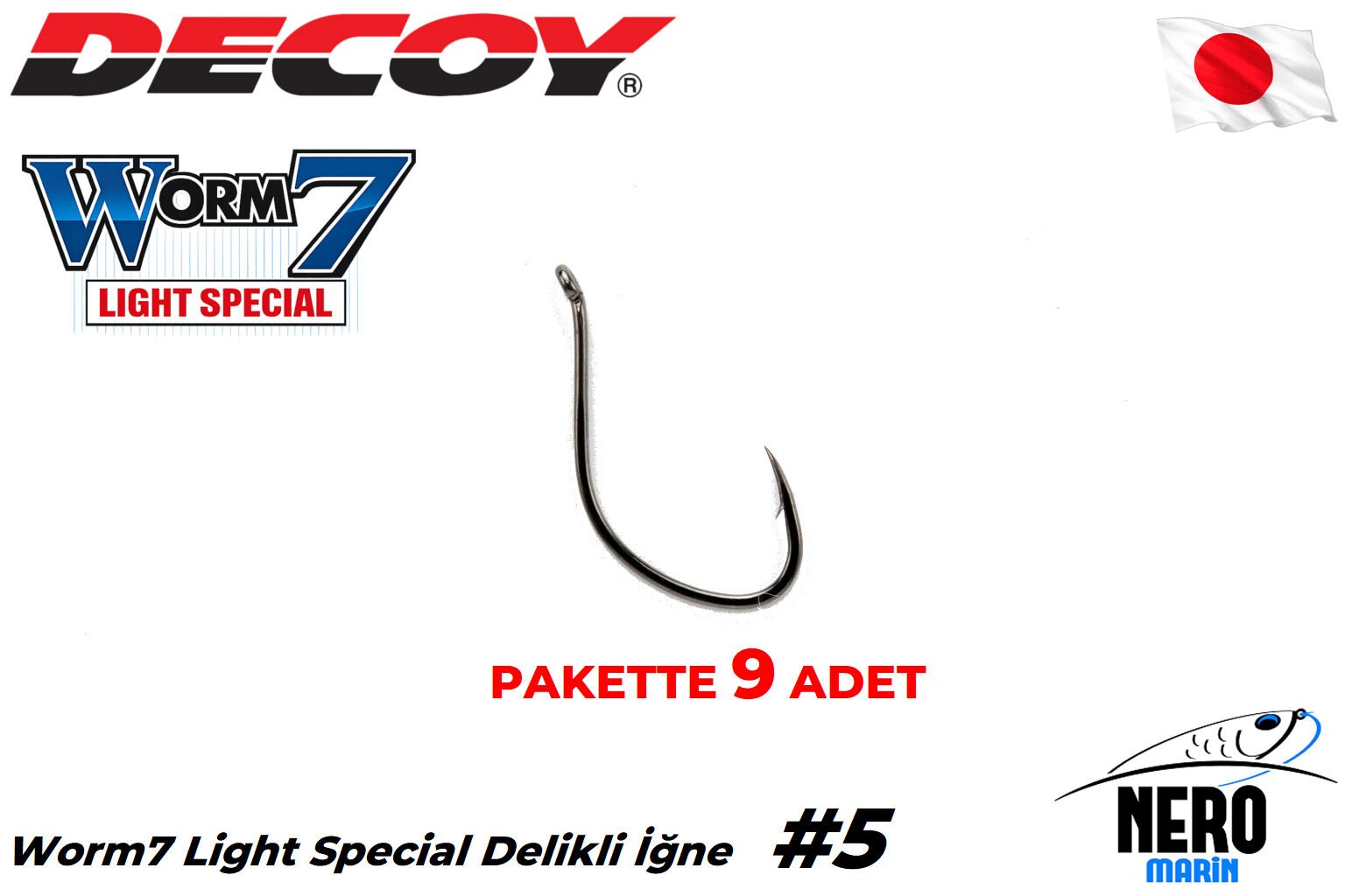 Decoy Worm7 Light Special Delikli İğne BN #5 (9 Adet)