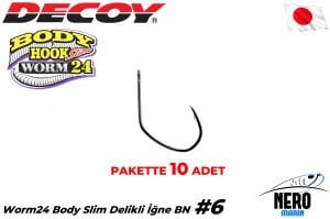 Decoy Worm24 Body Hook Slim Delikli İğne BN #6 (10 Adet)