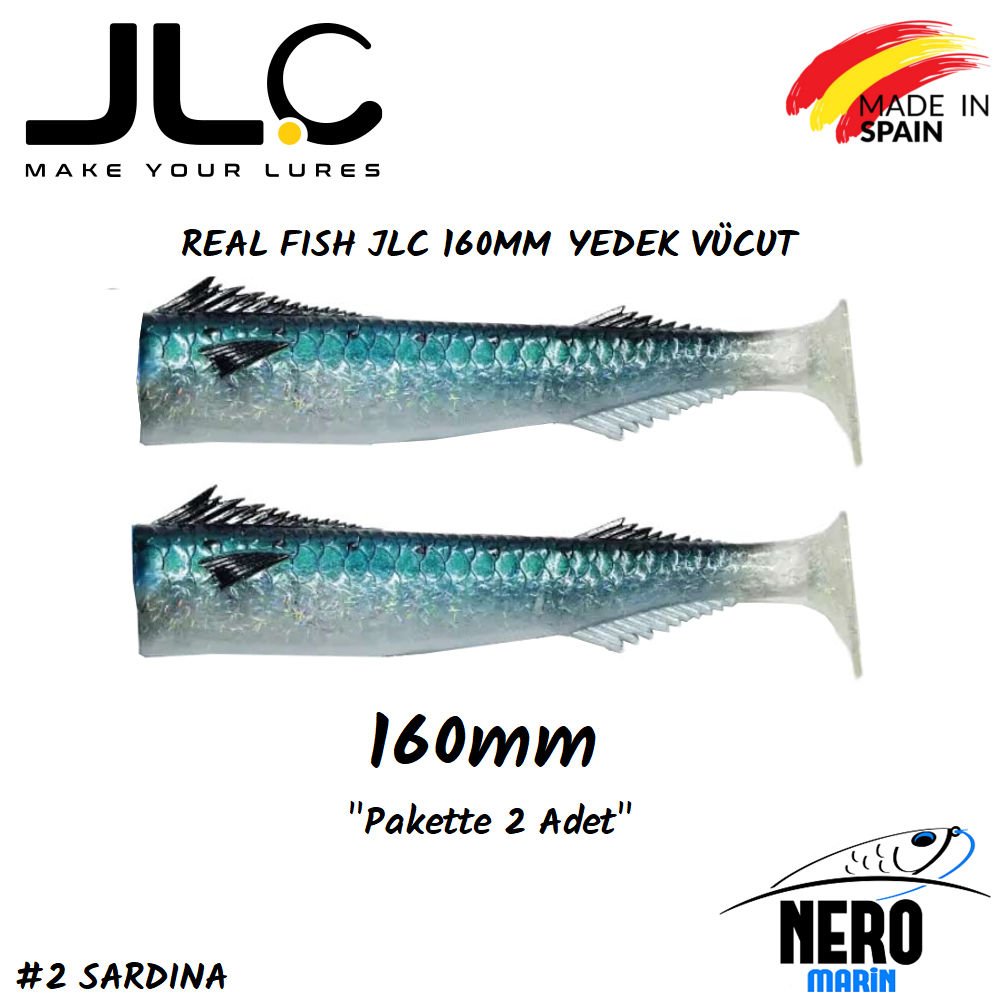 JLC Real Fish Yedek Vücut 160mm 2'li Paket #2 Sardina