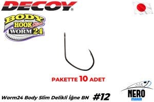 Decoy Worm24 Body Hook Slim Delikli İğne BN #12 (10 Adet)