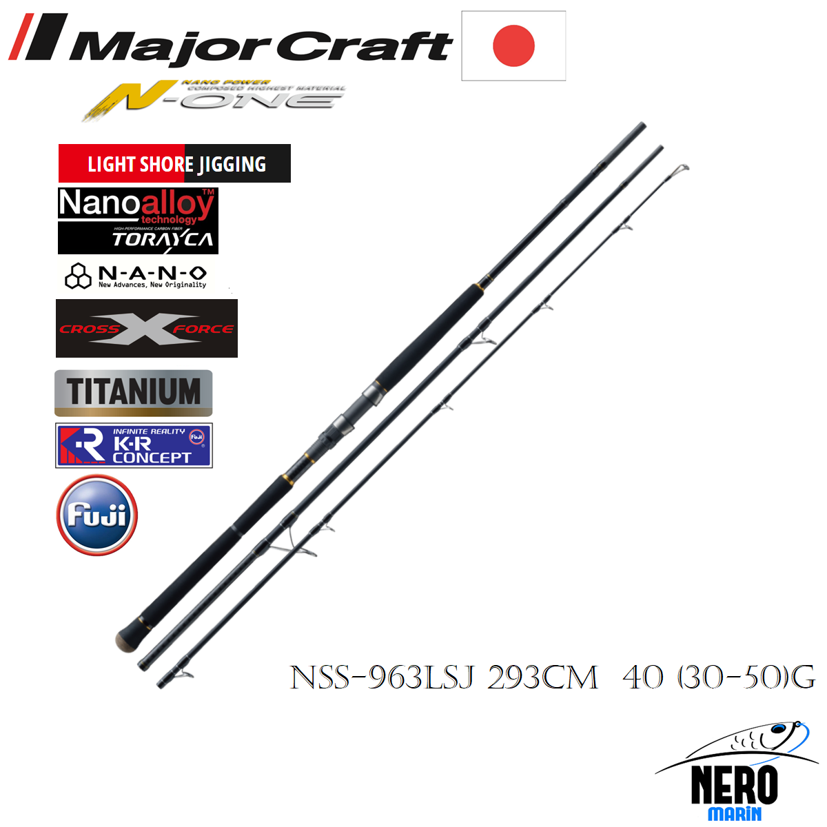 MC N-One NSS-963LSJ Shore Jigging Kamış 3 parçalı 293cm 40 (30-50)g