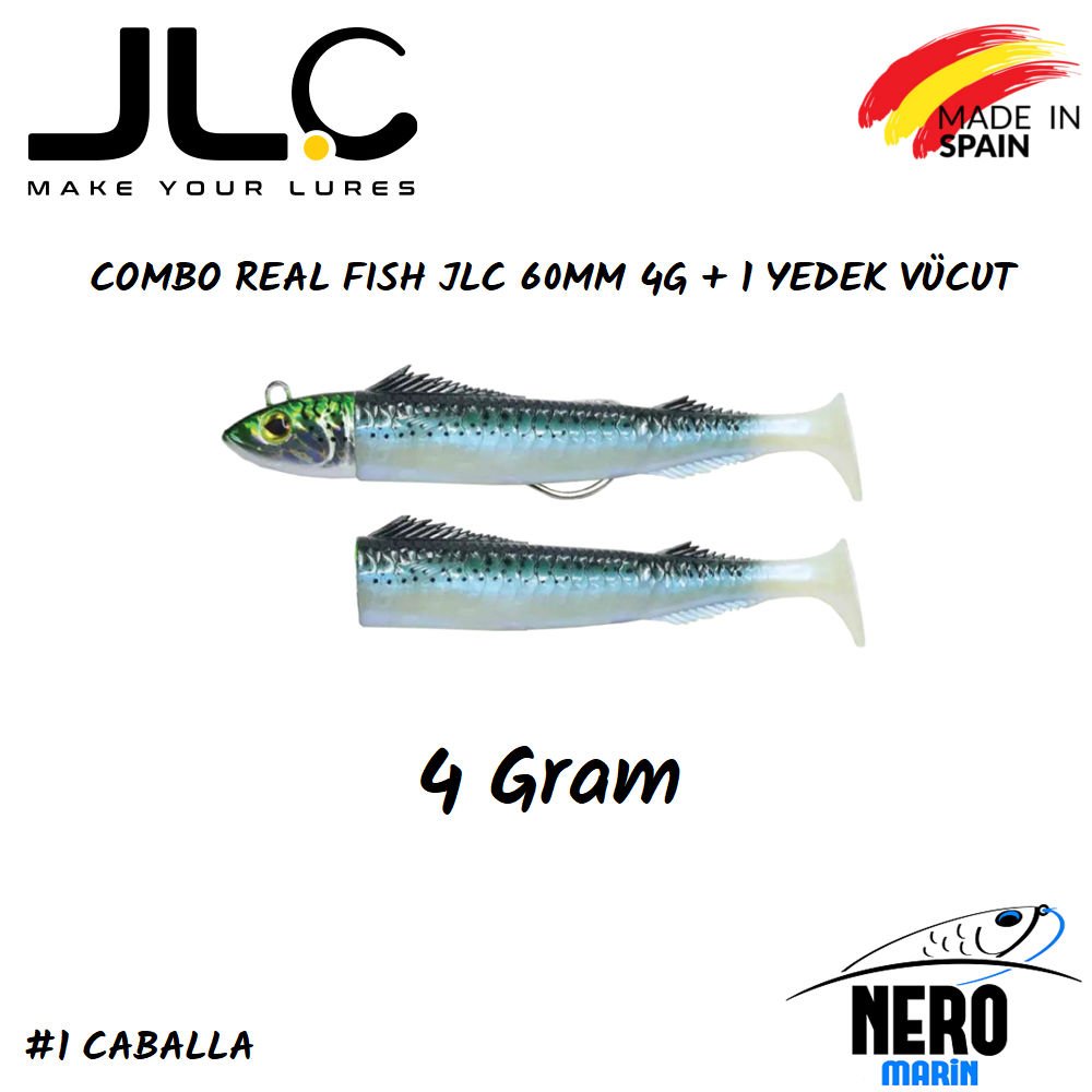 JLC Real Fish Combo 4gr. Kafa 60mm Vücut 2'li Paket #1 Caballa