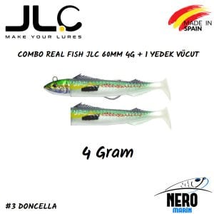 JLC Real Fish Combo 4gr. Kafa 60mm Vücut 2'li Paket #3 Doncella