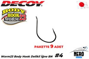 Decoy Worm23 Body Hook Delikli İğne BN #4 (9 Adet)