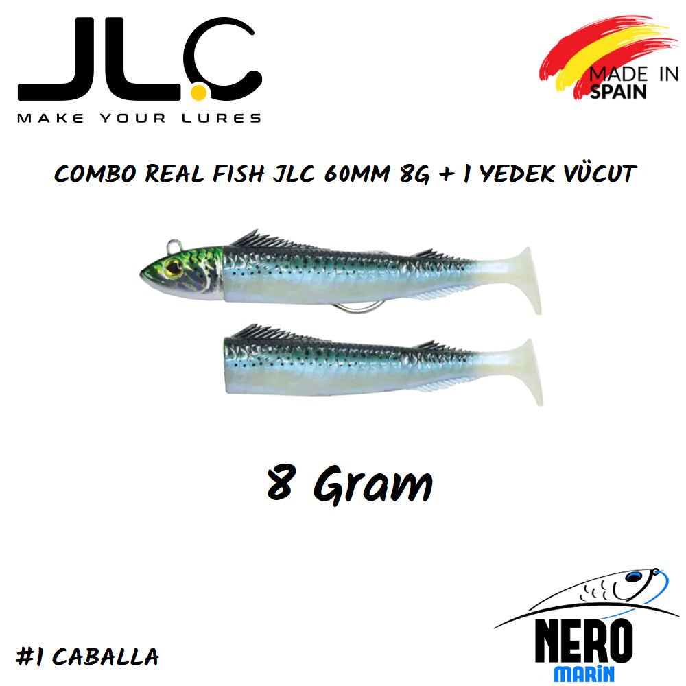 JLC Real Fish Combo 8gr. Kafa 60mm Vücut 2'li Paket #1 Caballa