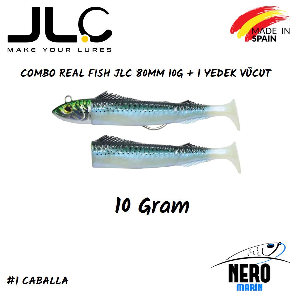 JLC Real Fish Combo 10gr. Kafa 80mm Vücut 2'li Paket #1 Caballa