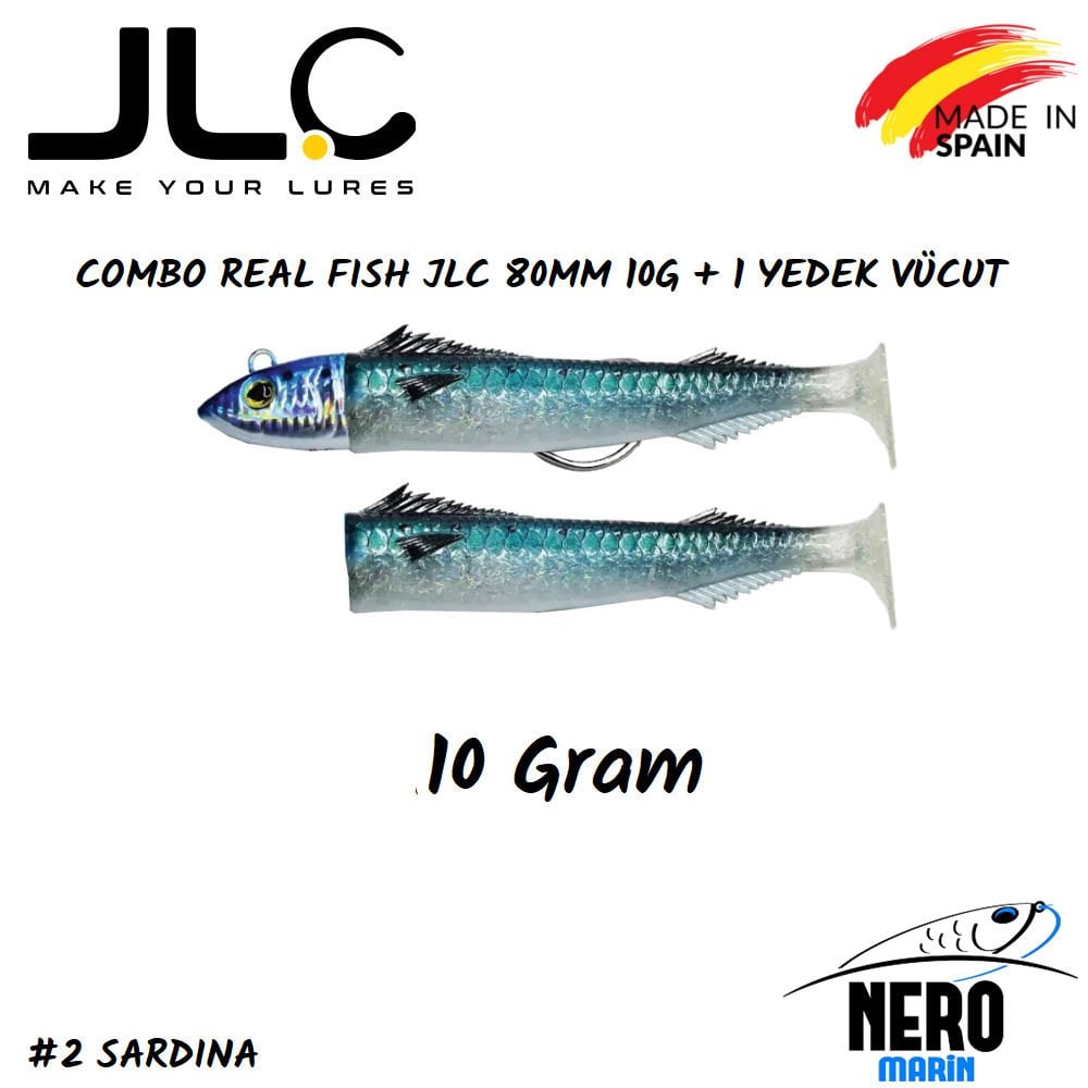 JLC Real Fish Combo 10gr. Kafa 80mm Vücut 2'li Paket #2 Sardina