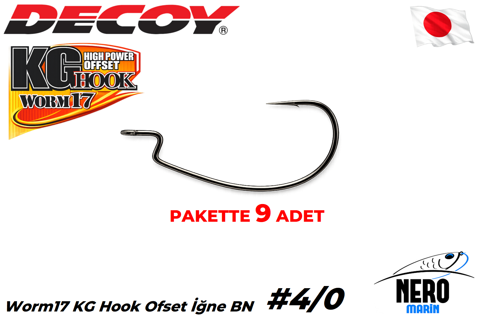 Decoy Worm17 KG Hook Ofset İğne BN #4/0 (6 Adet)