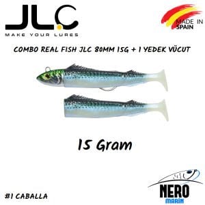 JLC Real Fish Combo 15gr. Kafa 80mm Vücut 2'li Paket #1 Caballa