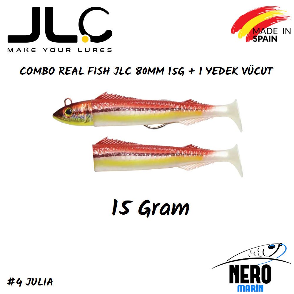 JLC Real Fish Combo 15gr. Kafa 80mm Vücut 2'li Paket #4 Julia