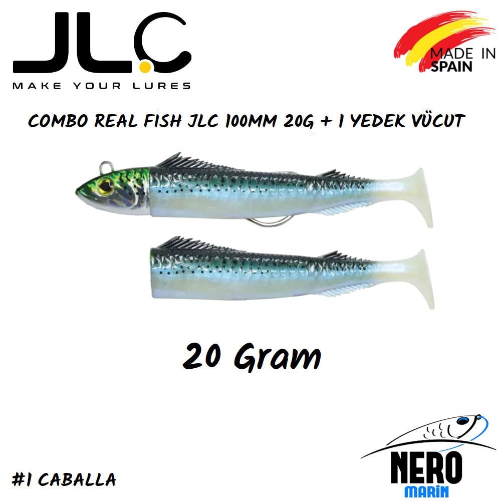JLC Real Fish Combo 20gr. Kafa 100mm Vücut + 1 Yedek Vücut #1 Caballa