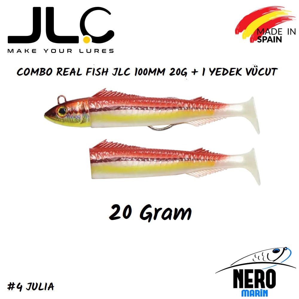 JLC Real Fish Combo 20gr. Kafa 100mm Vücut + 1 Yedek Vücut #4 Julia