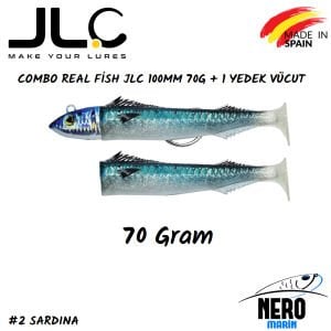 JLC Real Fish Combo 70gr. Kafa 100mm Vücut + 1 Yedek Vücut #2 Sardina
