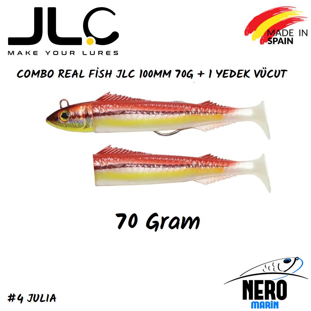 JLC Real Fish Combo 70gr. Kafa 100mm Vücut + 1 Yedek Vücut #4 Julia
