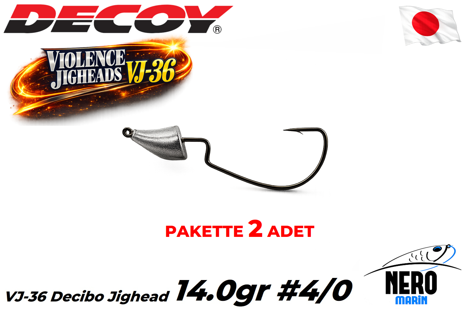 Decoy VJ-36 Decibo Jighead #4/0 14.0gr (2 Adet / Paket)