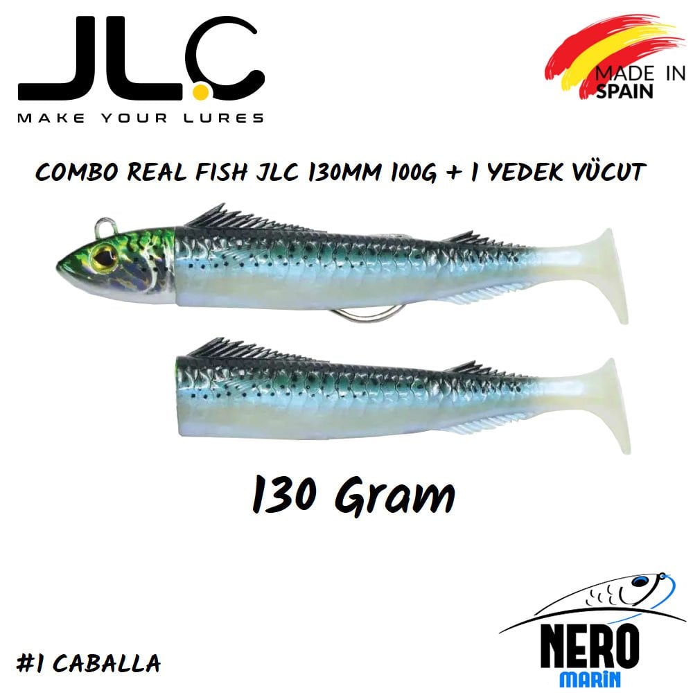 JLC Real Fish Combo 130gr. Kafa 130mm Vücut + 1 Yedek Vücut #1 Caballa