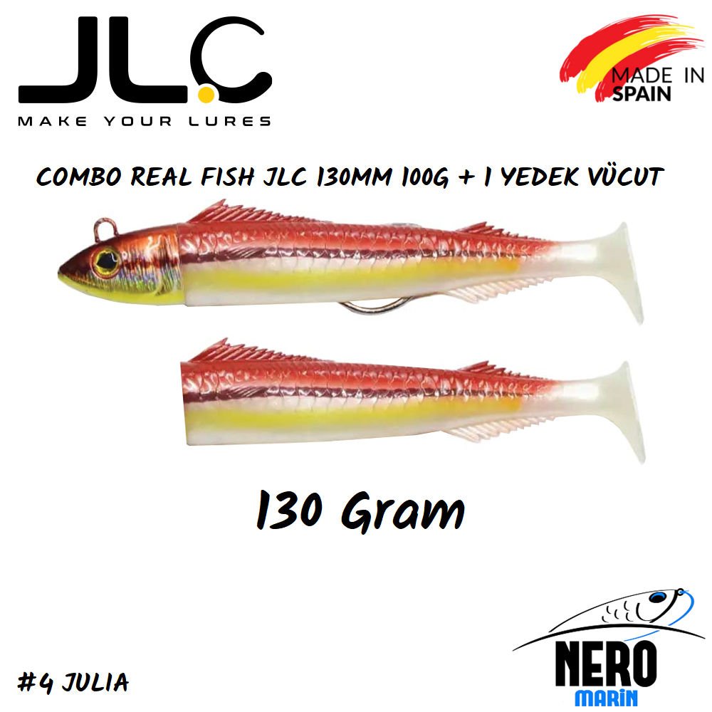 JLC Real Fish Combo 130gr. Kafa 130mm Vücut + 1 Yedek Vücut #4 Julia