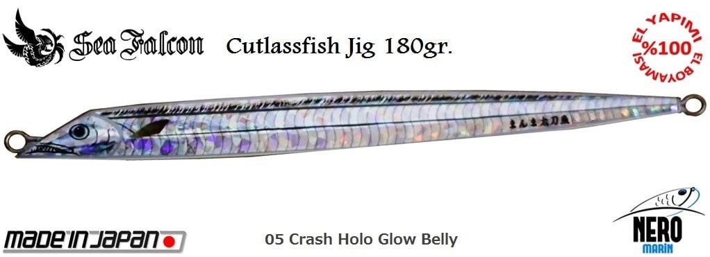 Sea Falcon Cutlass Fish Jig 180gr. 05 Crash Holo Glow Belly