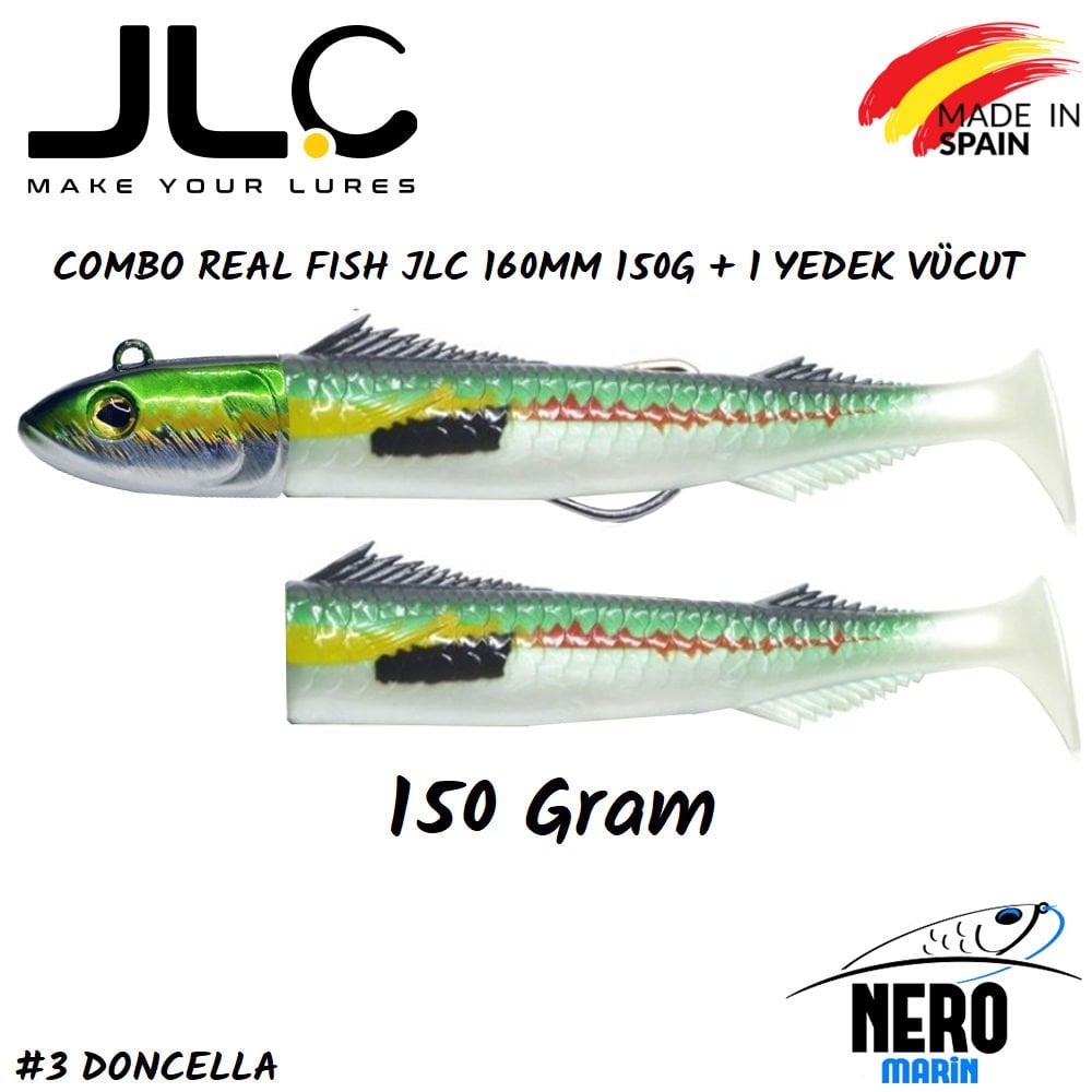 JLC Real Fish Combo 150gr. Kafa 160mm Vücut + 1 Yedek Vücut #3 Doncella