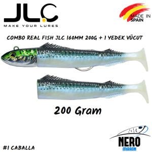 JLC Real Fish Combo 200gr. Kafa 160mm Vücut + 1 Yedek Vücut #1 Caballa