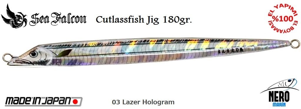 Sea Falcon Cutlass Fish Jig 180gr. 03 Lazer Holo